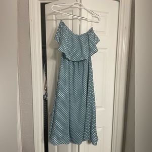 Blue polka dot dress